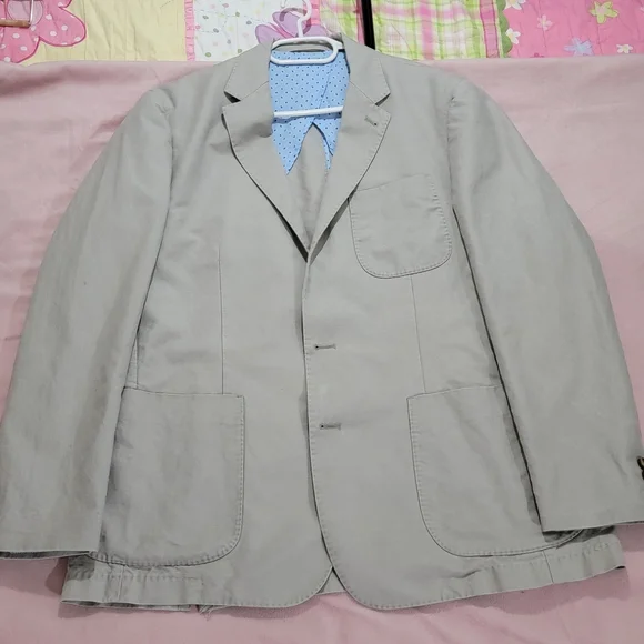 Peter Millar Beige Blazer with Light Blue Lining